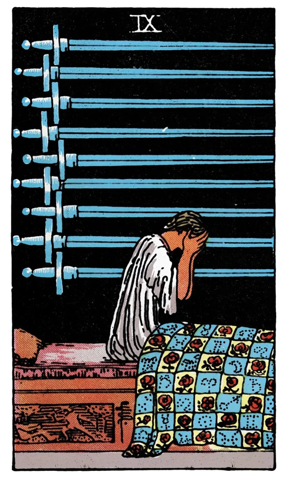 韋特塔羅牌：寶劍九
